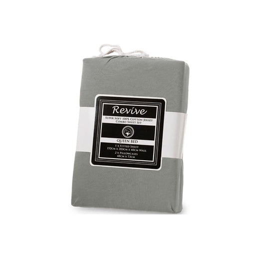 Revive 100% Cotton Jersey Combo Set Silver King V442-ATX-FITTEDSS-COTTONJERSEY-SILVER-KI
