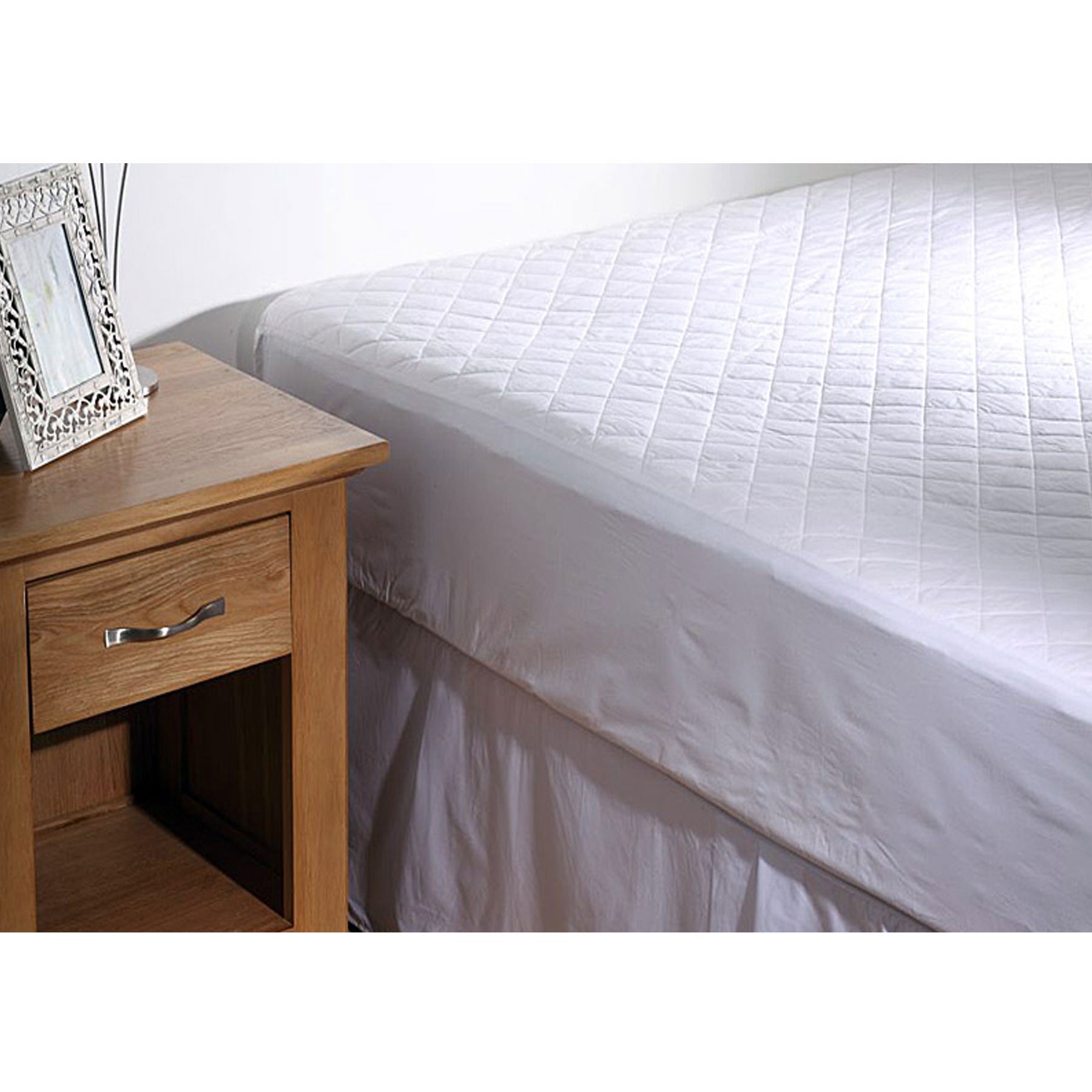 100% COTTON Quilted Mattress Protector 35cm Wall SINGLE V442-ATX-MATTRESSP-35CMCOTTON-WHITE-SB