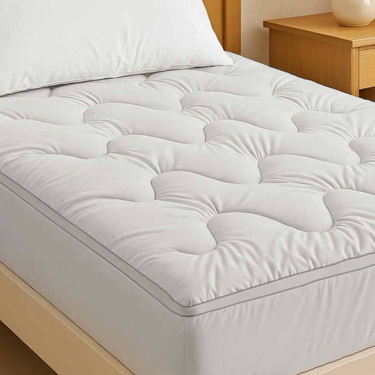 1000GSM Luxe Fully Fitted Mattress Topper 10cm thick with Fitted Skirt Double V442-ATX-MATTRESST-1000GSMLUXE-WHITE-DS