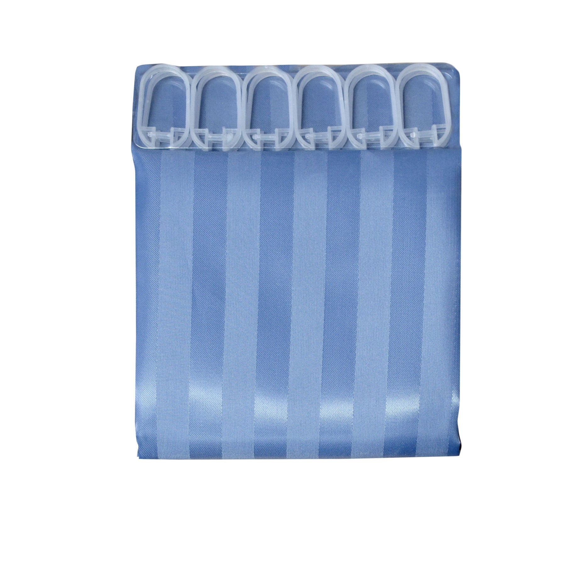 Jacquard Stripe Shower Curtain Blue Stone V442-ATX-MISC-STRIPESHOWERCURTAIN-BLUE-SQ