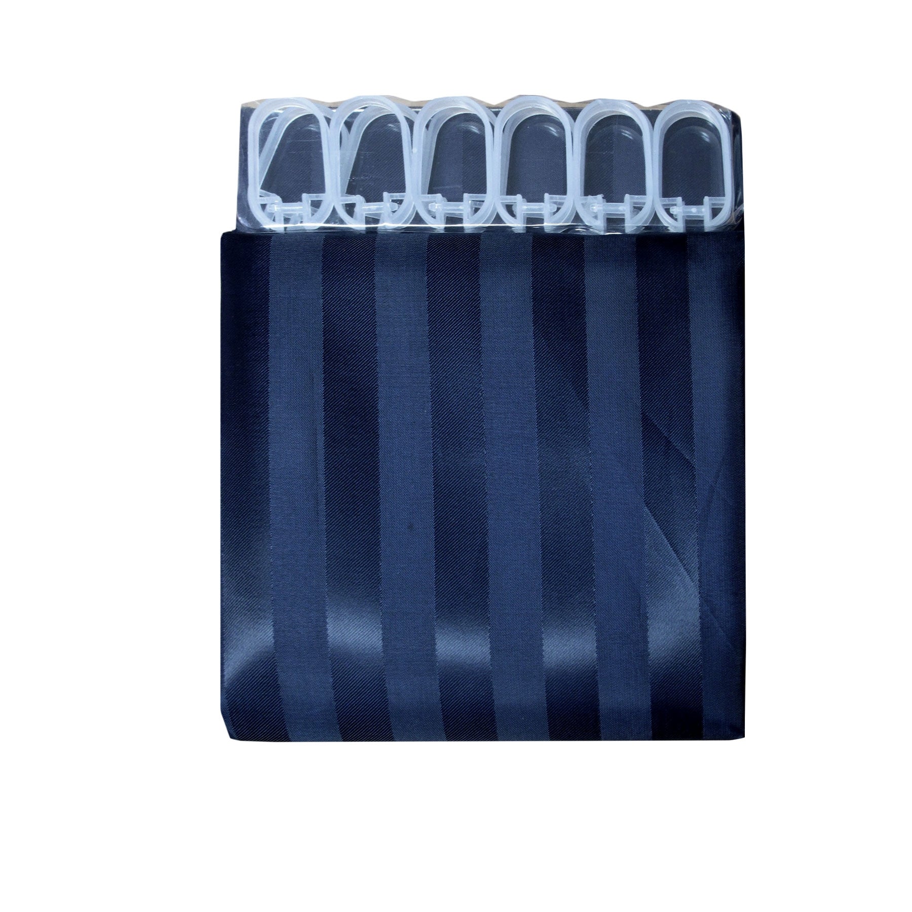Jacquard Stripe Shower Curtain Navy V442-ATX-MISC-STRIPESHOWERCURTAIN-NAVY-SQ