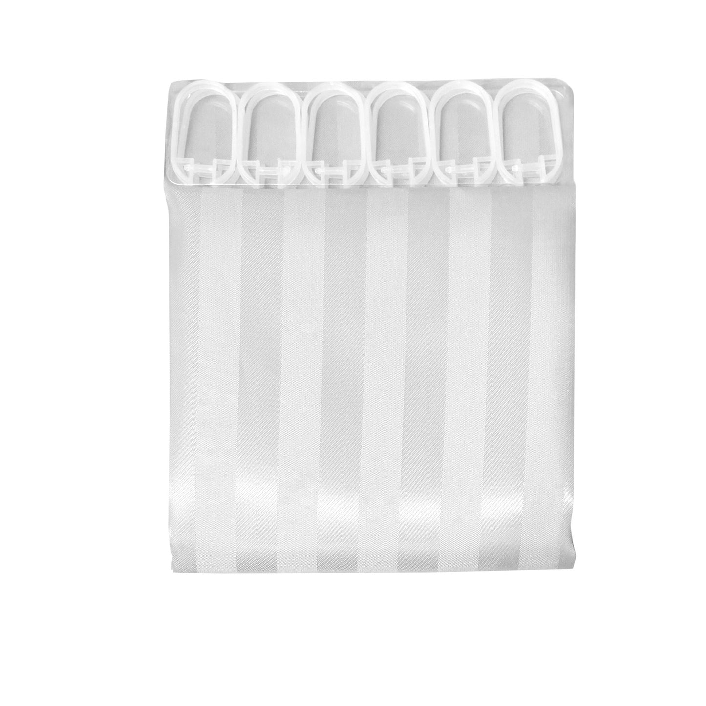 Jacquard Stripe Shower Curtain White V442-ATX-MISC-STRIPESHOWERCURTAIN-WHITE-SQ