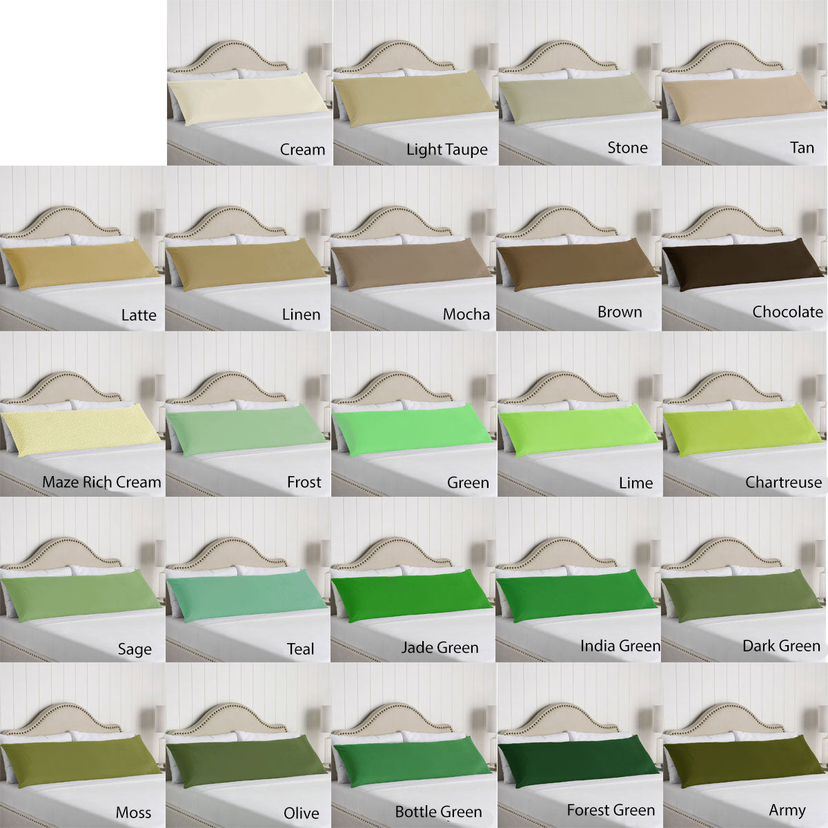 Artex 100% Cotton Body Pillowcase Moss V442-ATX-PILLOWC-COTTONBODY-MOSS-BO