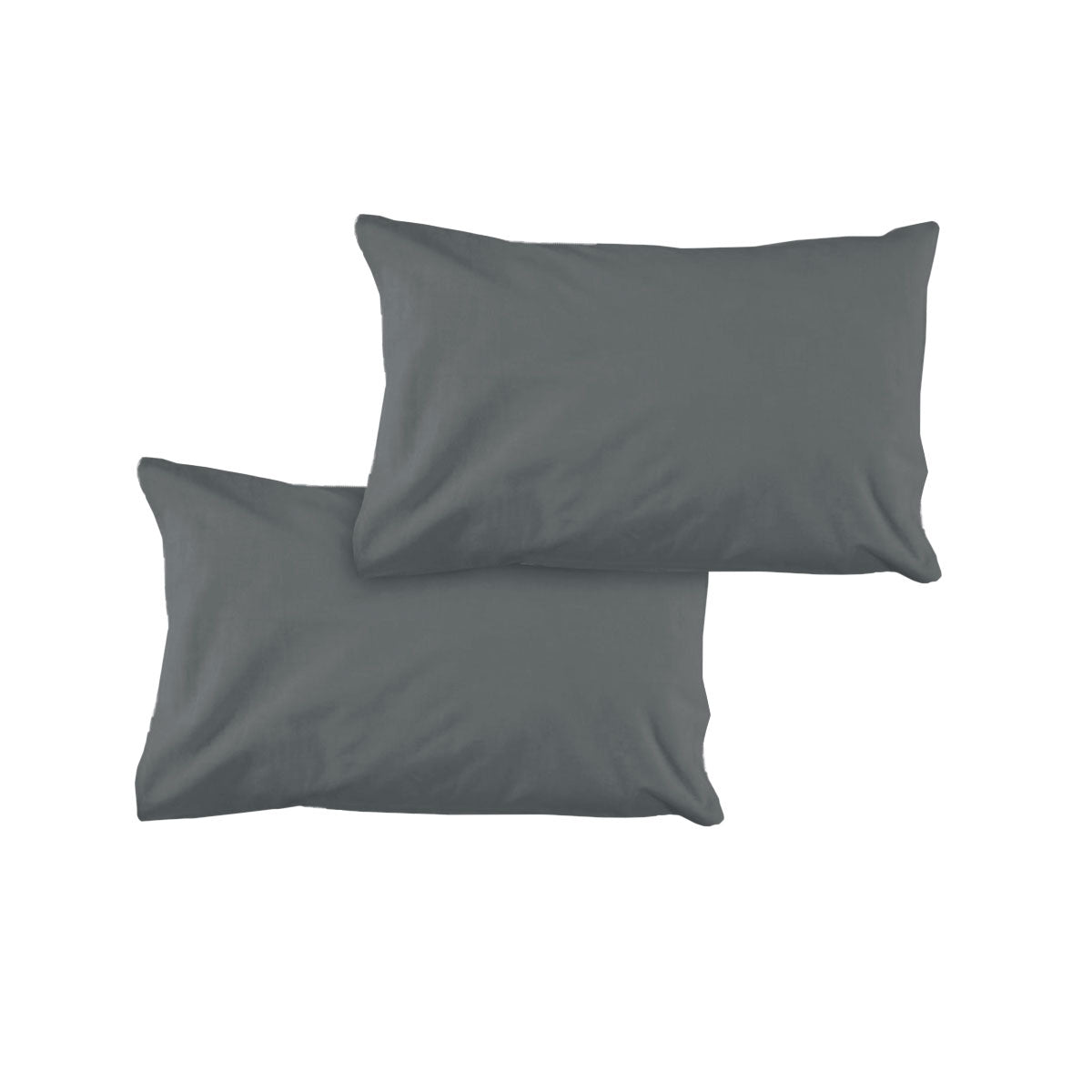 Pair of Solid Colour Microfiber Standard Pillowcases 48x73cmx15cm (Flap) Charcoal V442-ATX-PILLOWC-PAIRSOLID-CHARCOAL-ST