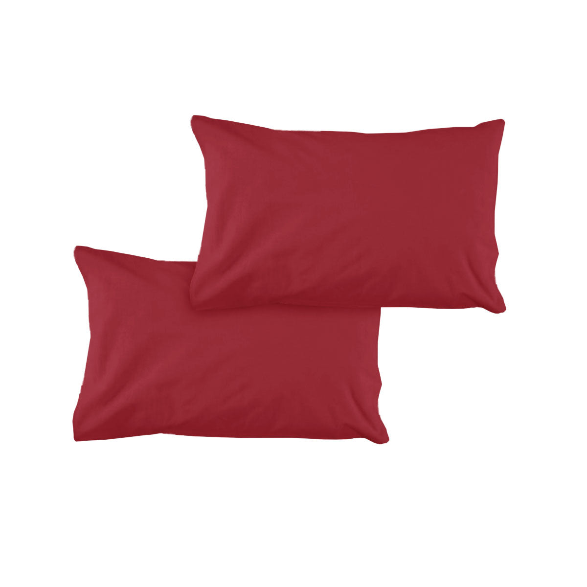 Pair of Solid Colour Microfiber Standard Pillowcases 48x73cmx15cm (Flap) Cherry V442-ATX-PILLOWC-PAIRSOLID-CHERRY-ST