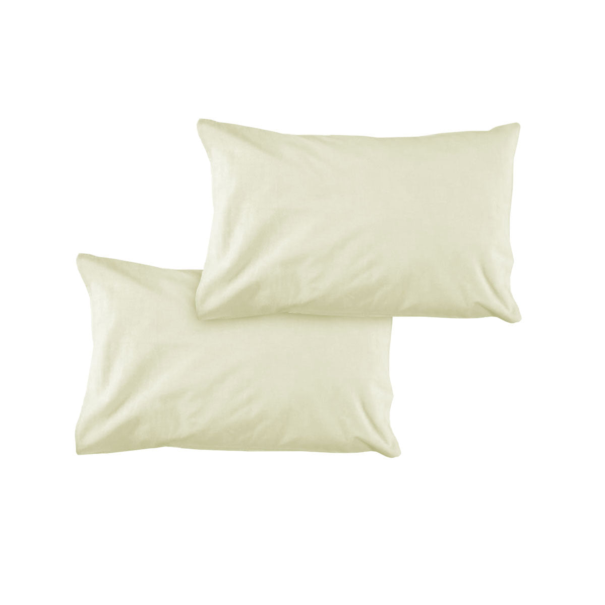 Pair of Solid Colour Microfiber Standard Pillowcases 48x73cmx15cm (Flap) Cream V442-ATX-PILLOWC-PAIRSOLID-CREAM-ST