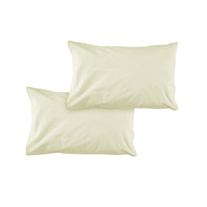 Pair of Solid Colour Microfiber Standard Pillowcases 48x73cmx15cm (Flap) Cream V442-ATX-PILLOWC-PAIRSOLID-CREAM-ST