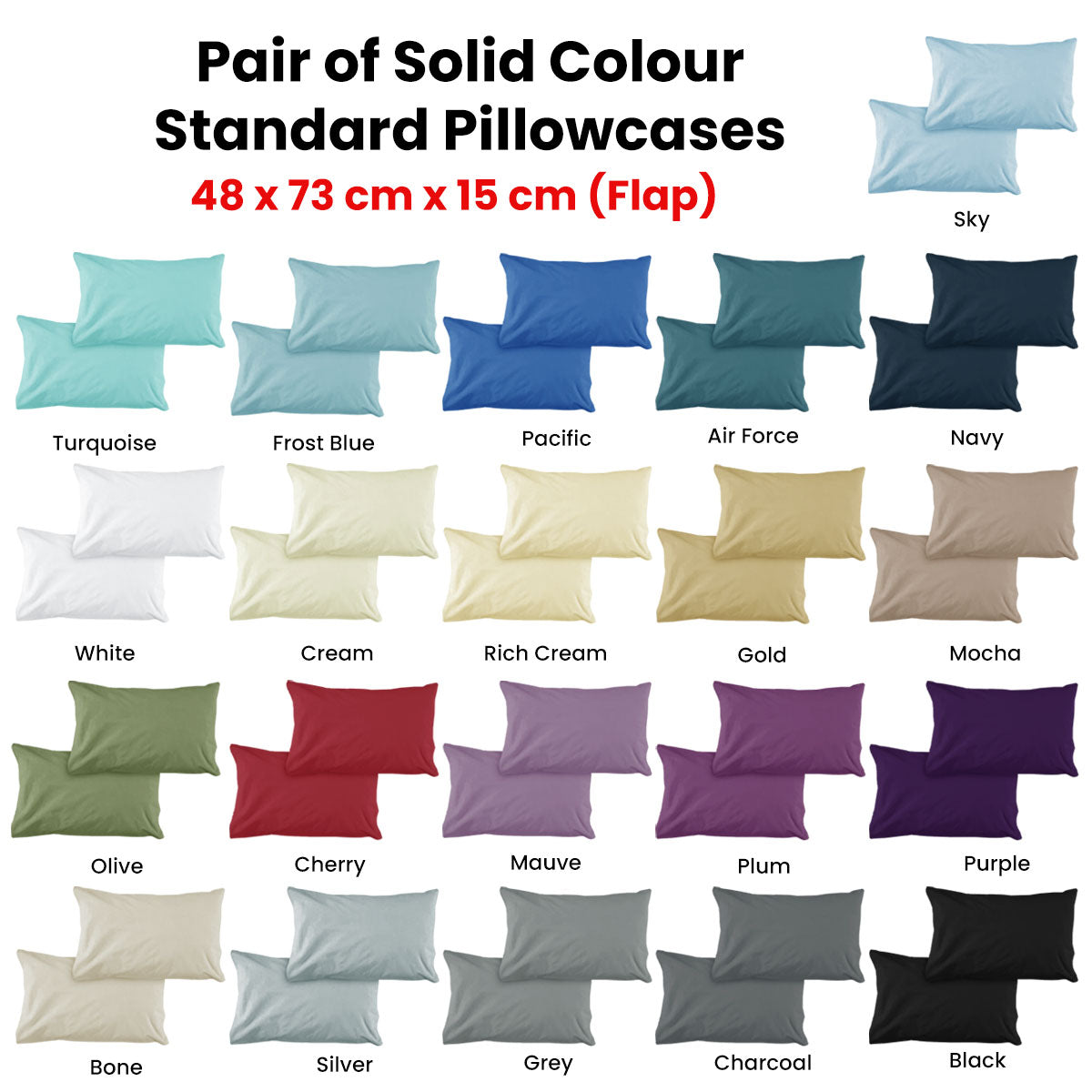 Pair of Solid Colour Microfiber Standard Pillowcases 48x73cmx15cm (Flap) Gold V442-ATX-PILLOWC-PAIRSOLID-GOLD-ST
