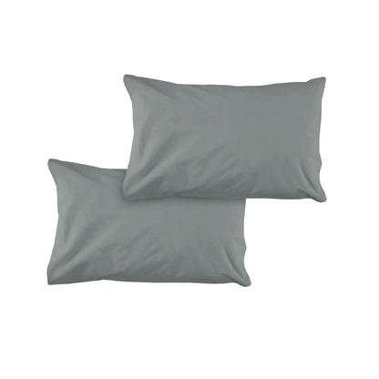 Pair of Solid Colour Microfiber Standard Pillowcases 48x73cmx15cm (Flap) Grey V442-ATX-PILLOWC-PAIRSOLID-GREY-ST