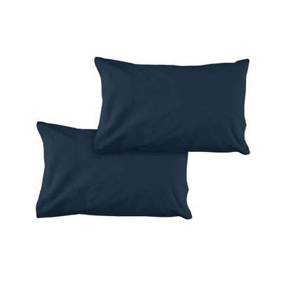 Pair of Solid Colour Microfiber Standard Pillowcases 48x73cmx15cm (Flap) Navy V442-ATX-PILLOWC-PAIRSOLID-NAVY-ST