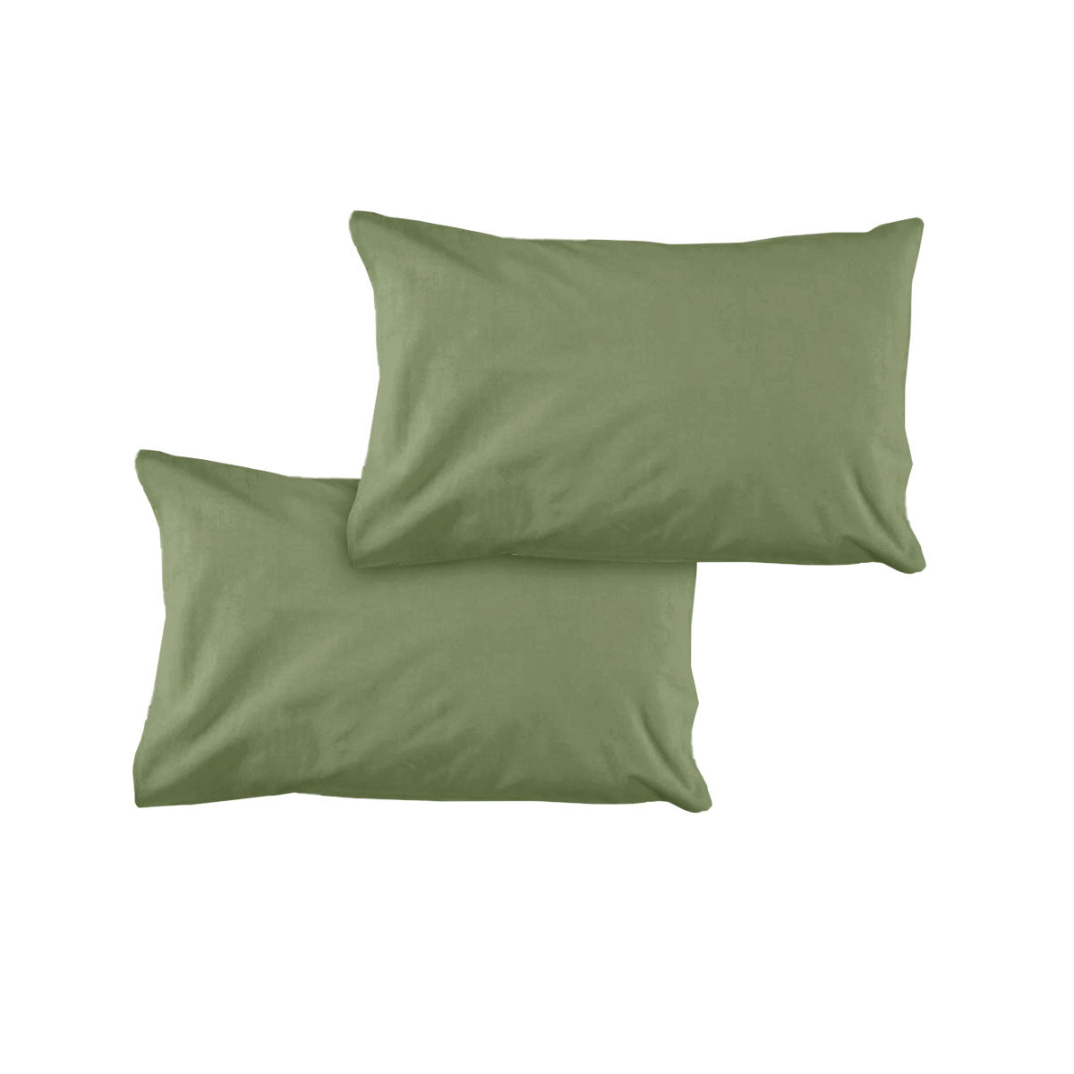 Pair of Solid Colour Microfiber Standard Pillowcases 48x73cmx15cm (Flap) Olive V442-ATX-PILLOWC-PAIRSOLID-OLIVE-ST