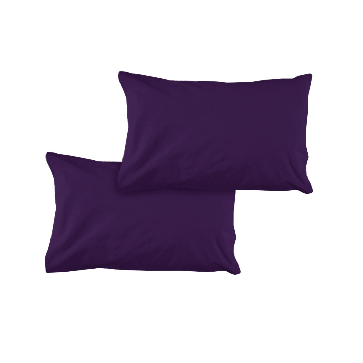 Pair of Solid Colour Microfiber Standard Pillowcases 48x73cmx15cm (Flap) Purple V442-ATX-PILLOWC-PAIRSOLID-PURPLE-ST