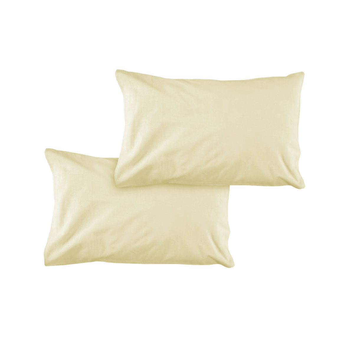 Pair of Solid Colour Microfiber Standard Pillowcases 48x73cmx15cm (Flap) Rich Cream V442-ATX-PILLOWC-PAIRSOLID-RICHCREAM-ST
