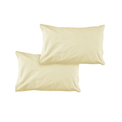 Pair of Solid Colour Microfiber Standard Pillowcases 48x73cmx15cm (Flap) Rich Cream V442-ATX-PILLOWC-PAIRSOLID-RICHCREAM-ST