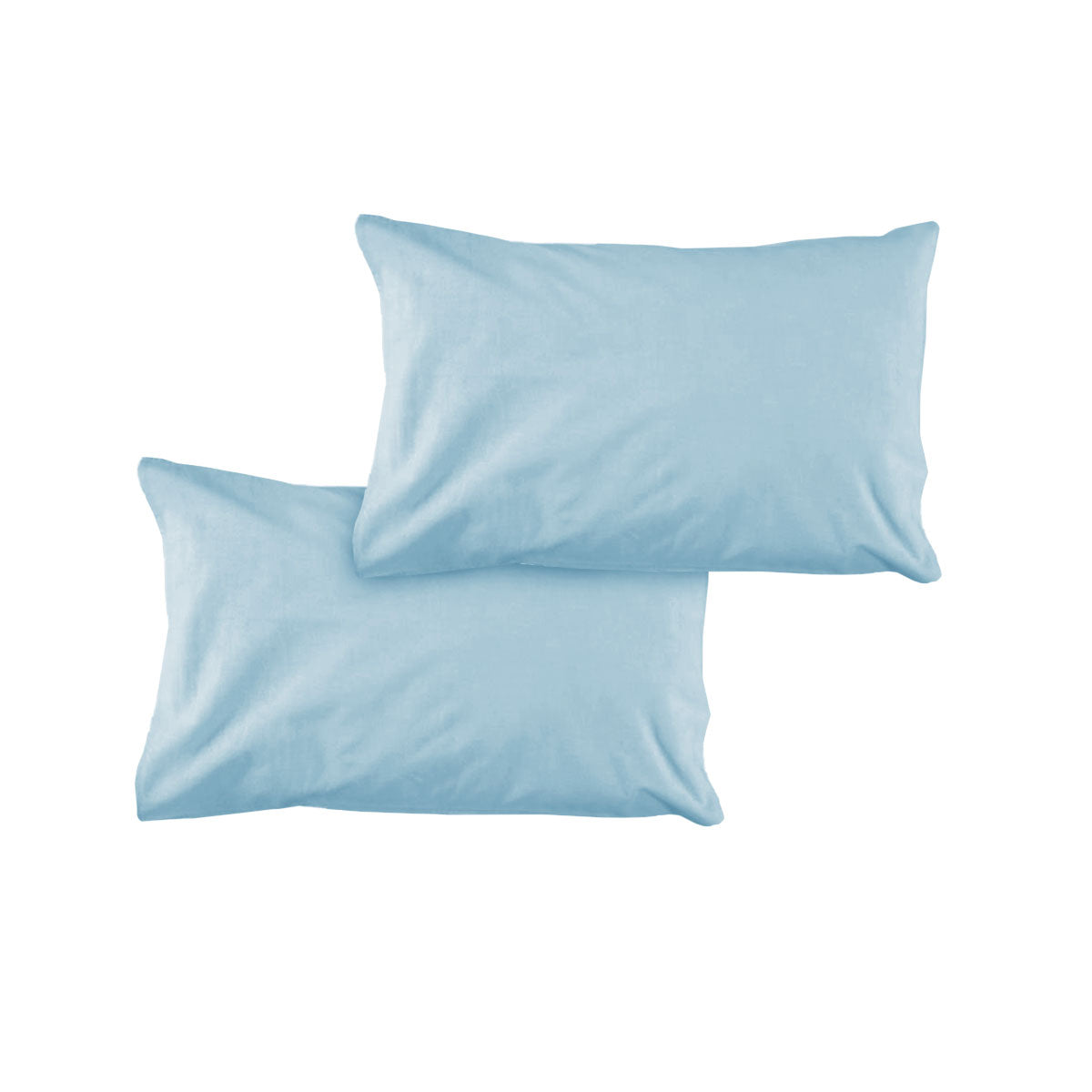 Pair of Solid Colour Microfiber Standard Pillowcases 48x73cmx15cm (Flap) Sky V442-ATX-PILLOWC-PAIRSOLID-SKY-ST