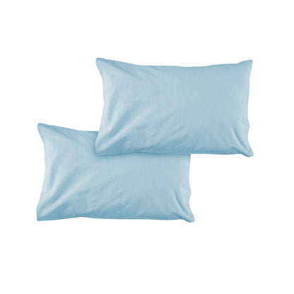 Pair of Solid Colour Microfiber Standard Pillowcases 48x73cmx15cm (Flap) Sky V442-ATX-PILLOWC-PAIRSOLID-SKY-ST