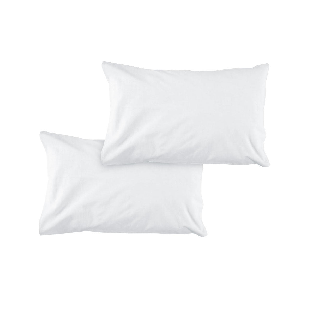 Pair of Solid Colour Microfiber Standard Pillowcases 48x73cmx15cm (Flap) White V442-ATX-PILLOWC-PAIRSOLID-WHITE-ST