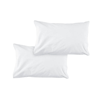 Pair of Solid Colour Microfiber Standard Pillowcases 48x73cmx15cm (Flap) White V442-ATX-PILLOWC-PAIRSOLID-WHITE-ST
