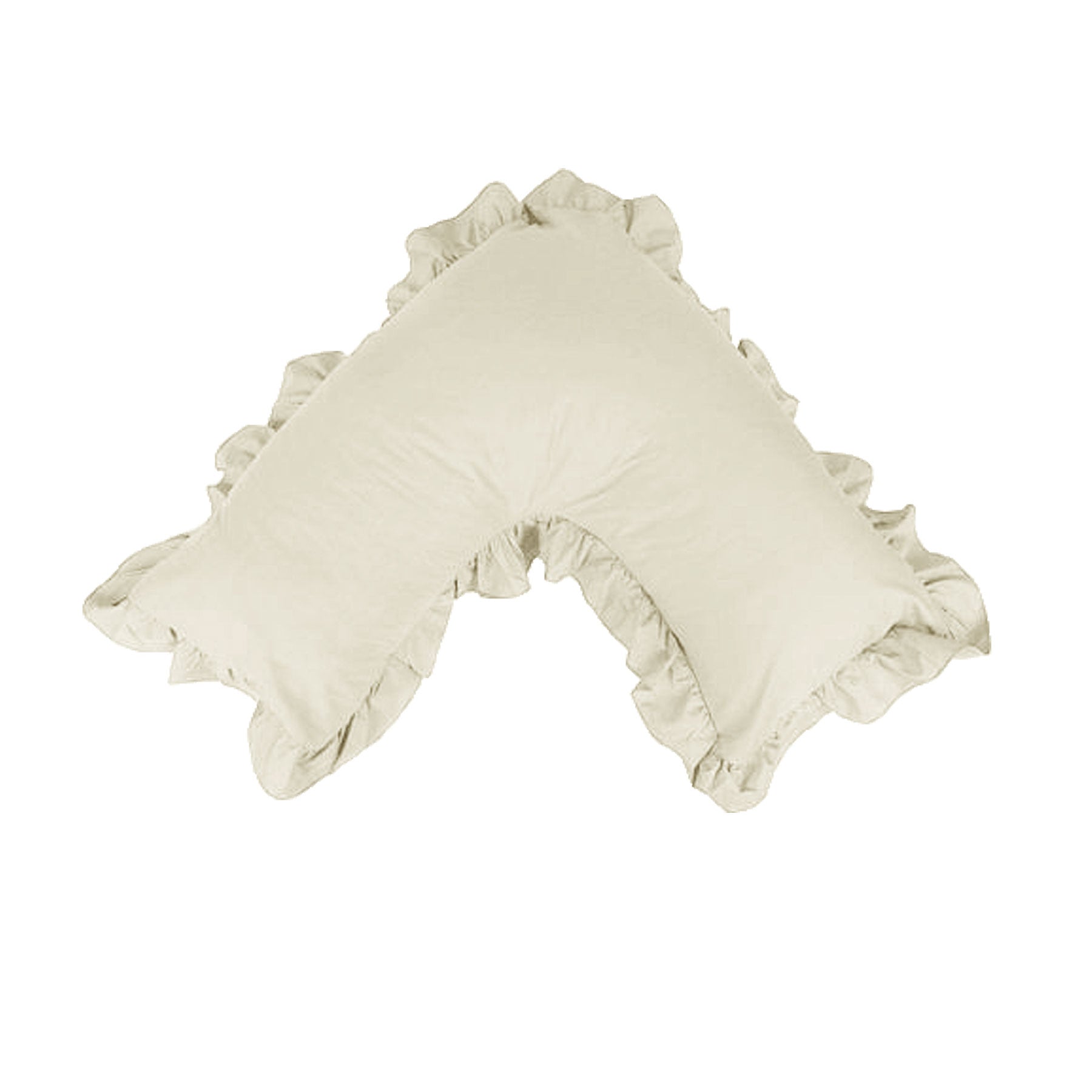 Artex Polyester Cotton V Shape Ruffle Pillowcase Cream V442-ATX-PILLOWC-POLYCOTTONRUFFLE-CREAM-TR