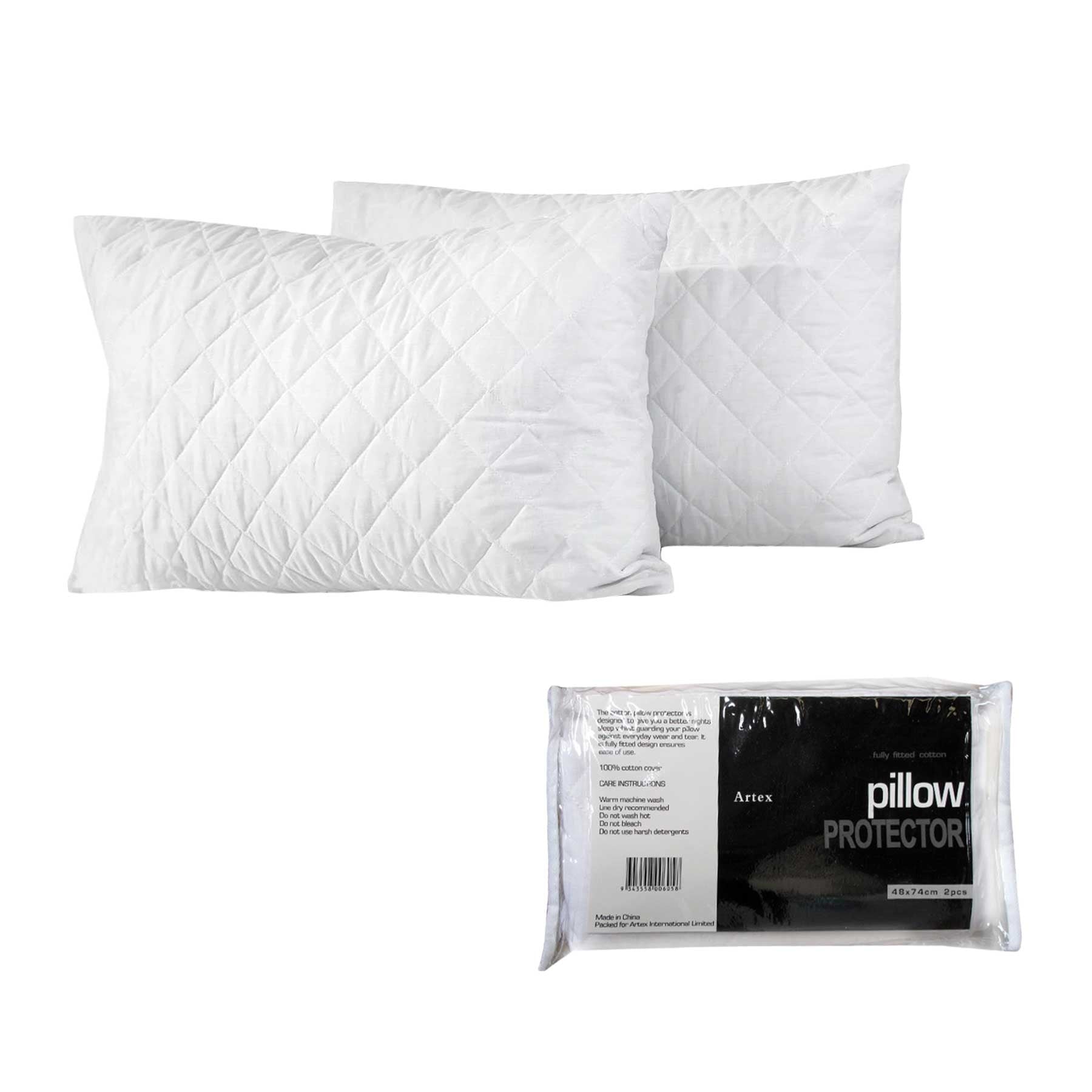 Artex Pair of Cotton Standard Pillow Protectors V442-ATX-PILLOWP-PAIRCOTTON-WHITE-ST