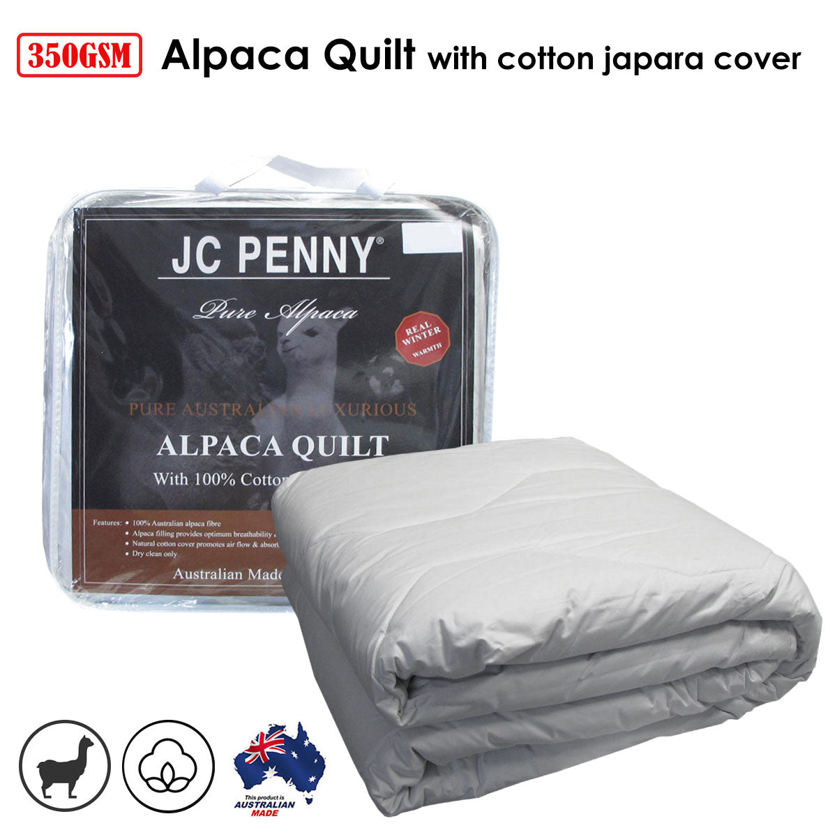350GSM Alpaca Quilt with Cotton Japara Cover - Queen