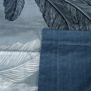 300TC Palm Leaf Blue Reversible Cotton Quilt Cover Set Queen V442-ATX-QUILTCS-300TCPALMLEAF-BLUE-QS