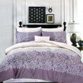 250TC Cotton Reversible Quilt Cover Set Alice's Garden Queen V442-ATX-QUILTCS-ALICESGARDEN-MAUVE-QS
