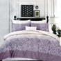 250TC Cotton Reversible Quilt Cover Set Alice's Garden Queen V442-ATX-QUILTCS-ALICESGARDEN-MAUVE-QS