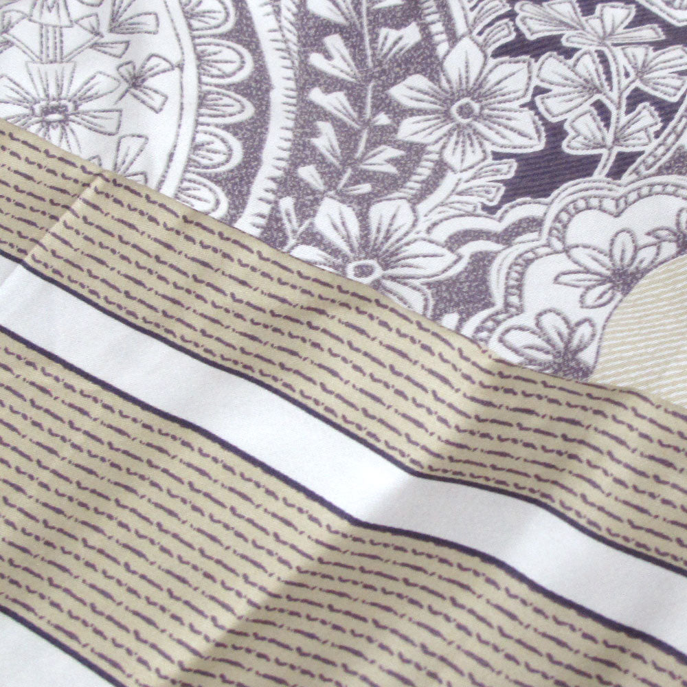 250TC Cotton Reversible Quilt Cover Set Elizabeth Queen V442-ATX-QUILTCS-ELIZABETH-MAUVE-QS
