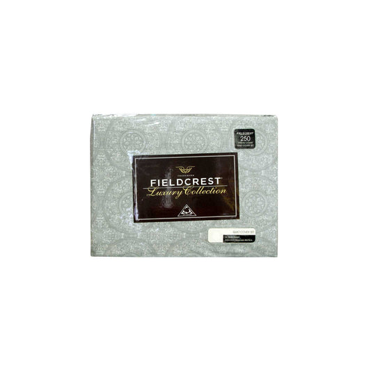 Fieldcrest Cotton Reversible Mandala Silver Quilt Cover Set Queen V442-ATX-QUILTCS-MANDALA-SILVER-QS