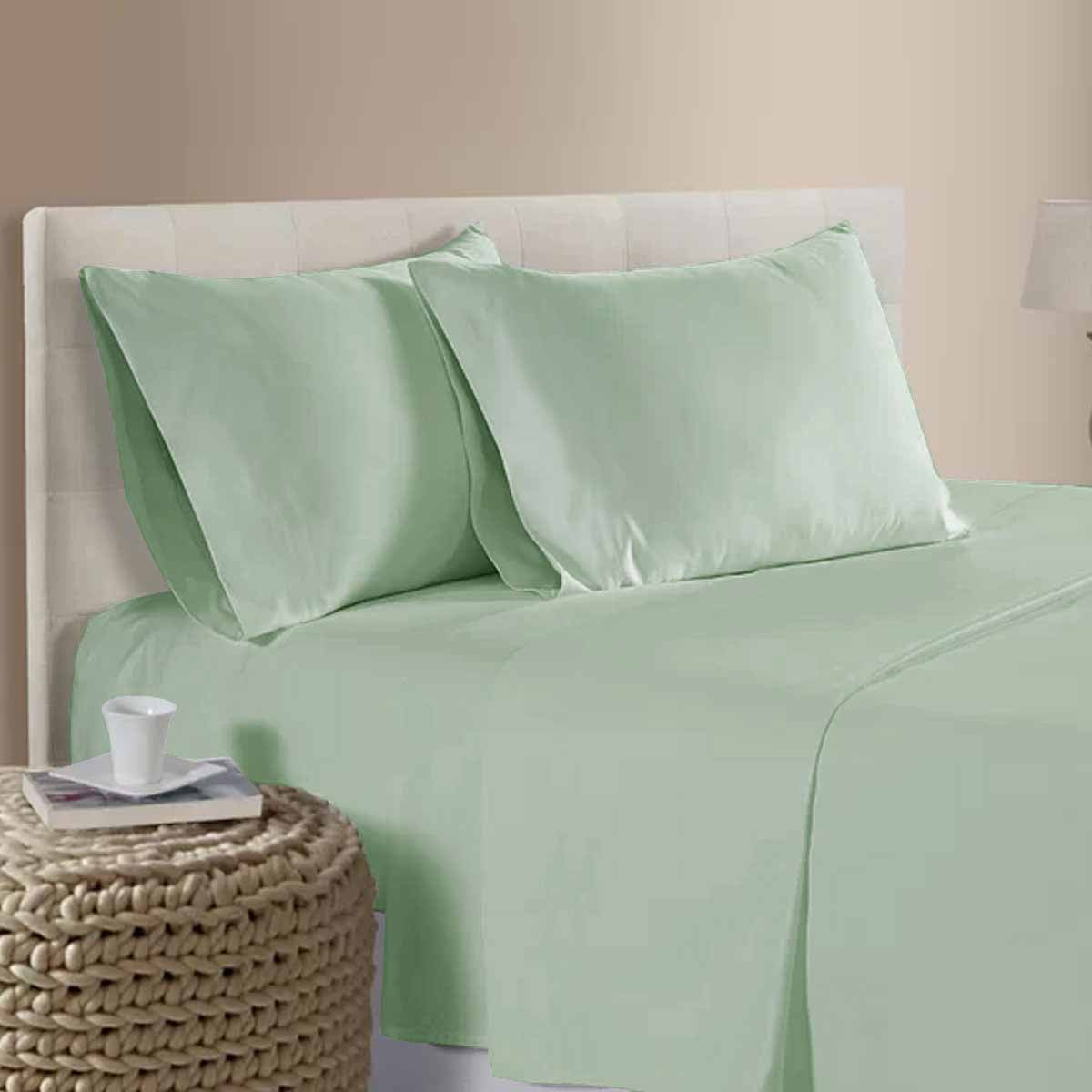 400TC 100% Cotton Sateen Premium Sheet Set 40cm Wall Sage Queen V442-ATX-SHEETS-25COTTON400TC-SAGE-QS
