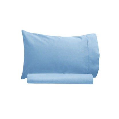 Artex 250TC 100% Cotton Sheet Set Single Sky V442-ATX-SHEETS-COTTON250TC-SKY-SB