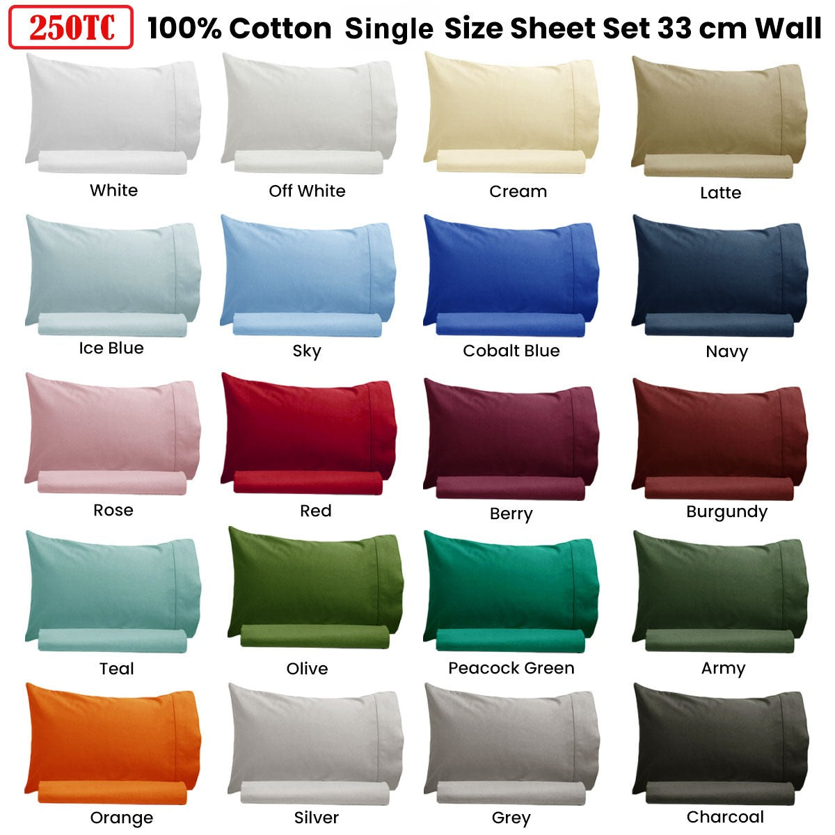 Artex 250TC 100% Cotton Sheet Set Single Teal V442-ATX-SHEETS-COTTON250TC-TEAL-SB
