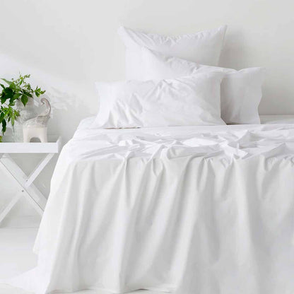 400TC Organic Cotton Premium White Sheet Set Long-Staple Commercial-Grade Durability Queen V442-ATX-SHEETS-ORGANICCOTTON400TC-WHITE-QS