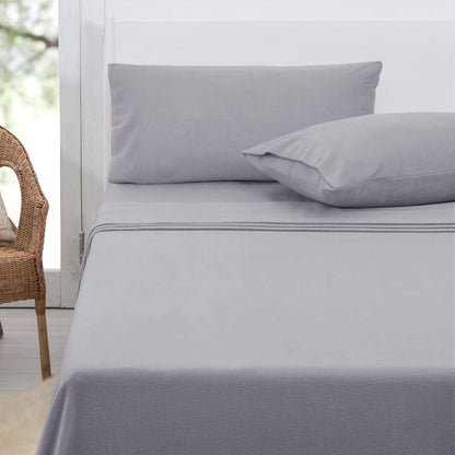 Polar Fleece Sheet Set King 36cm Wall with King Pillowcases Grey V442-ATX-SHEETS-POLARFLEECE-GREY-KI