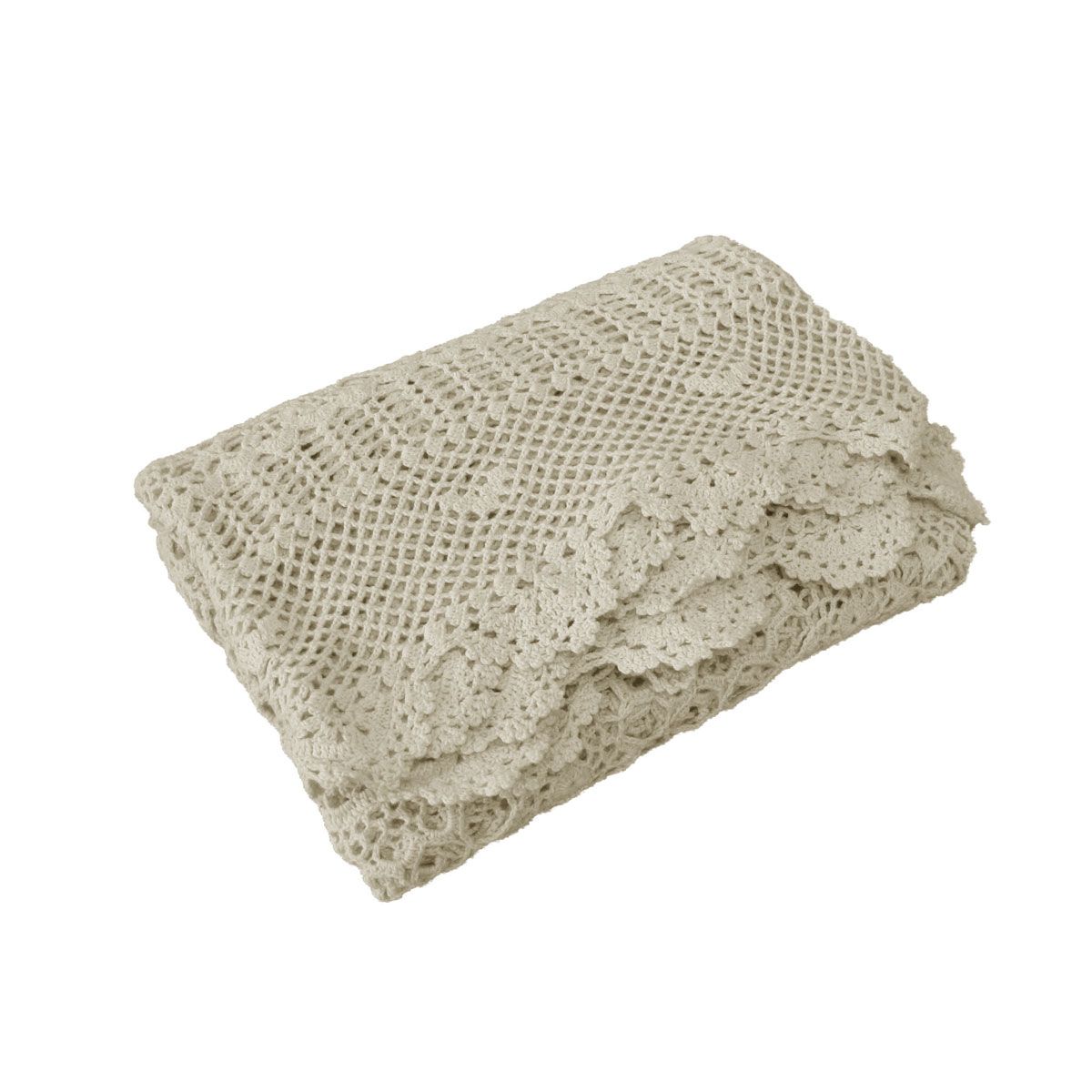Linen Knitted Crochet Cotton Tablecloth Square 137 x 137cm Scalloped Edge 4-Seater V442-ATX-TABLEC-CROCHETCOTTON-LINEN-SQ