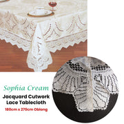 Chapel Gate Sophia Cream Jacquard Cutwork Lace Tablecloth 180 x 270 cm V442-ATX-TABLEC-LACESOPHIA-CREAM-RE