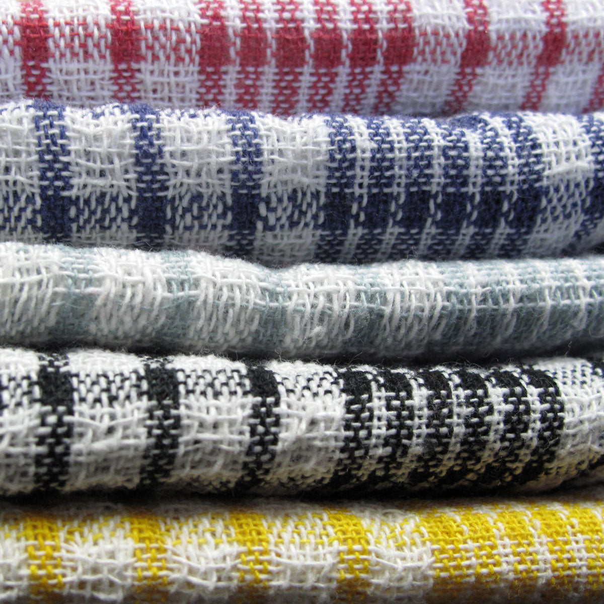 Hotel Living Checkered Set of 5 Cotton Tea Towels V442-ATX-TEAT-SETOF5CHECKERED-MULTI-RE