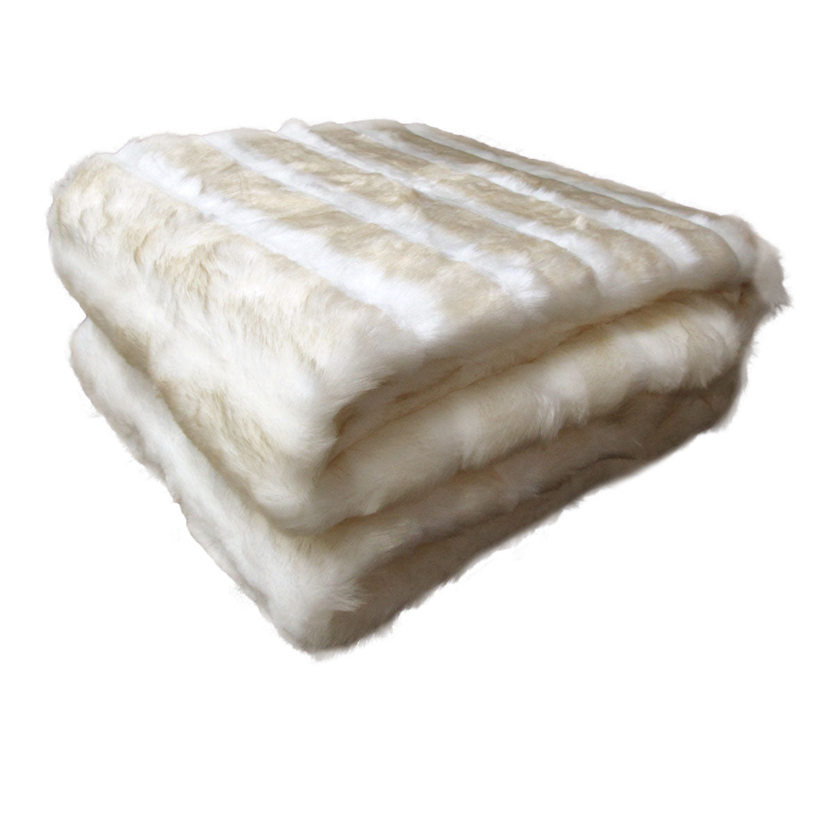 Faux Fur Luxury Animal Throw Rug White Cream Chinchilla V442-ATX-THROW-21LUXCHINCHILLA-CREAM-RE
