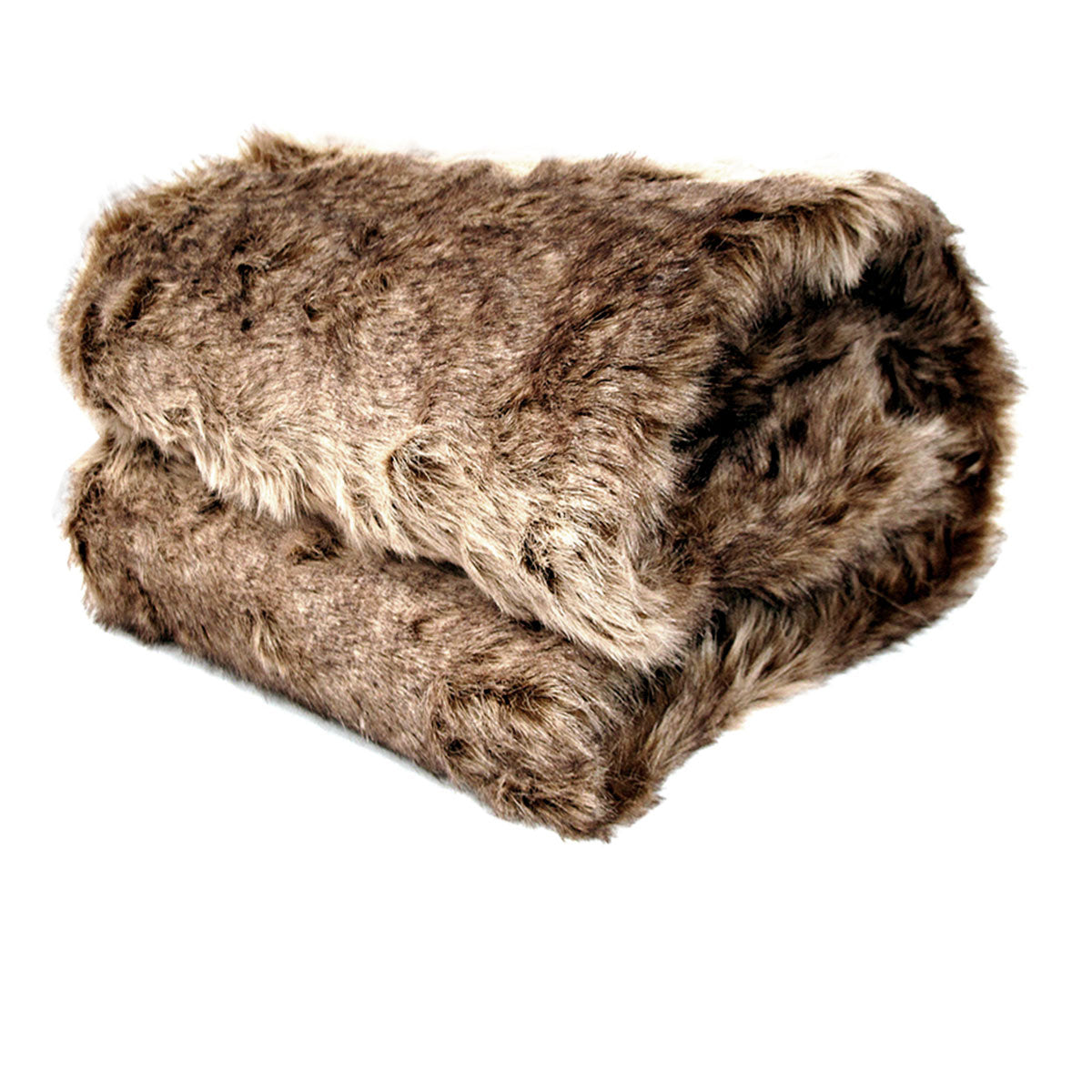 Faux Fur Animal Assorted Throw Rug Mexican Wolf V442-ATX-THROW-21MEXICANWOLF-TAUPE-RE