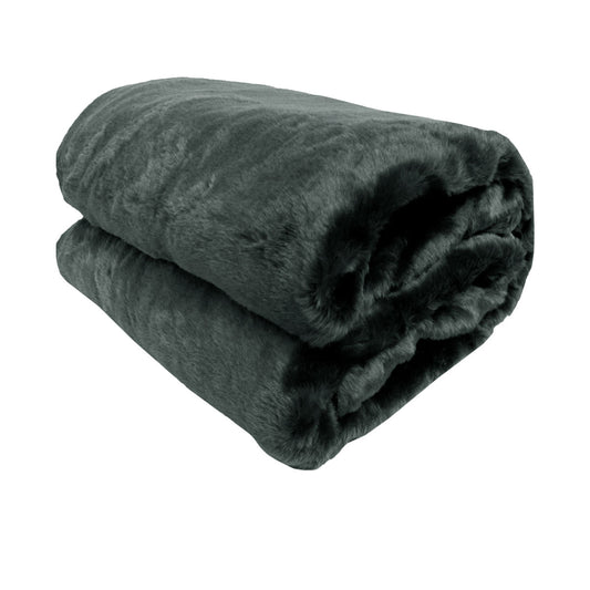 Faux Mink Throw Rug Charcoal V442-ATX-THROW-21MINK-CHARCOAL-RE