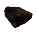 Faux Fur Striped Throw Rug Dark Chocolate V442-ATX-THROW-21STRIPED-DARKCHOCOLATE-RE