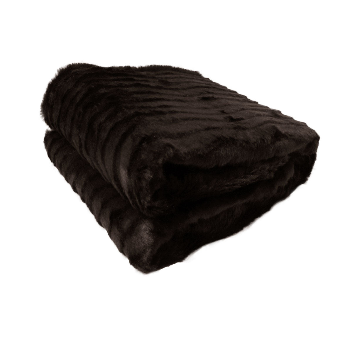 Faux Fur Striped Throw Rug Dark Chocolate V442-ATX-THROW-21STRIPED-DARKCHOCOLATE-RE