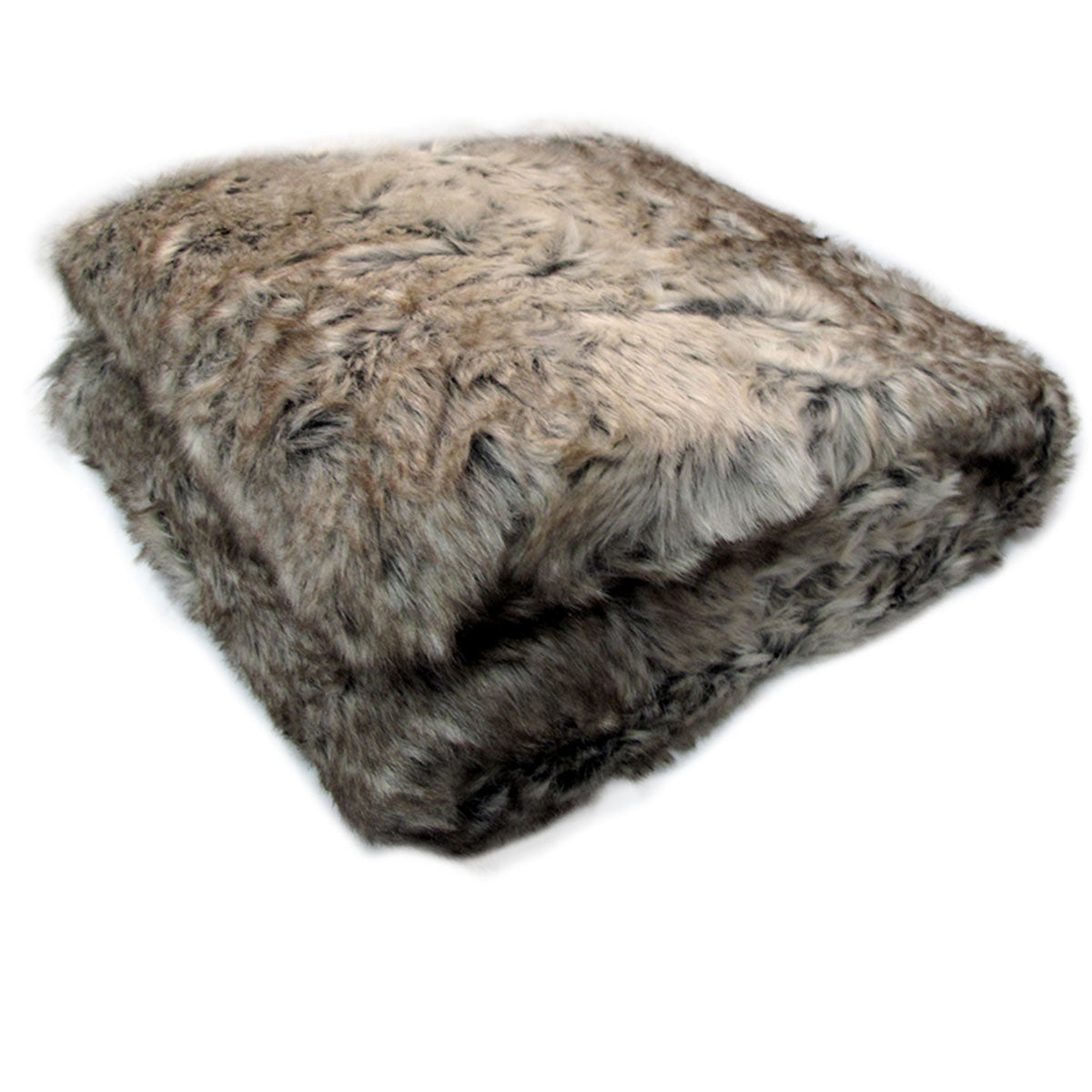 Faux Fur Animal Assorted Throw Rug Wolf V442-ATX-THROW-21WOLF-TAUPE-RE