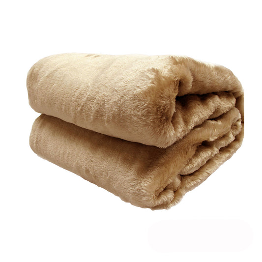 Canine Faux Fur Throw Rug 127 x 152 cm Labrador V442-ATX-THROW-23LABRADOR-GOLD-RE