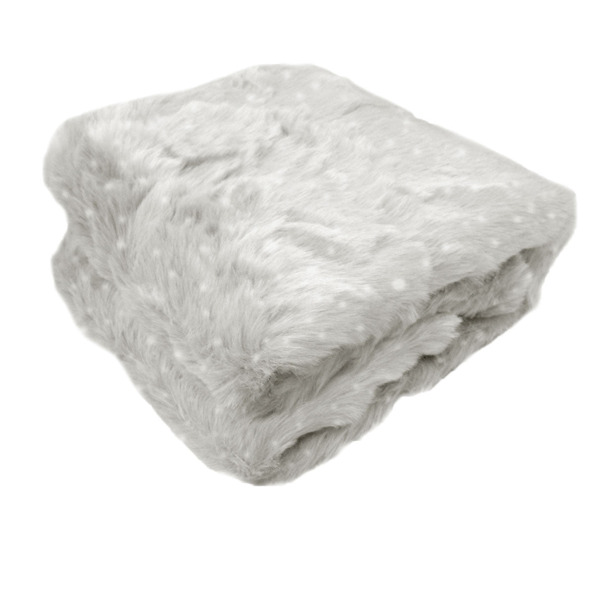 Ariana Long Fleece Faux Fur Throw Rug Silver Dot V442-ATX-THROW-23LUXARIANA-SILVERDOT-RE