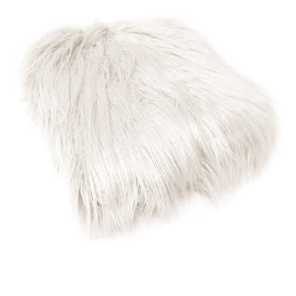Mia Luxury Long Hair Faux Fur Throw Rug 127 x 152 cm Ivory V442-ATX-THROW-23LUXMIA-IVORY-RE