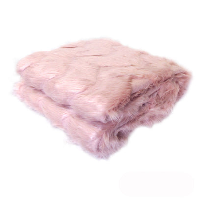 Riley Modern Pattern Faux Fur Throw Rug 127 x 152 cm Pink Chevron V442-ATX-THROW-23RILEYCHEVRON-PINK-RE