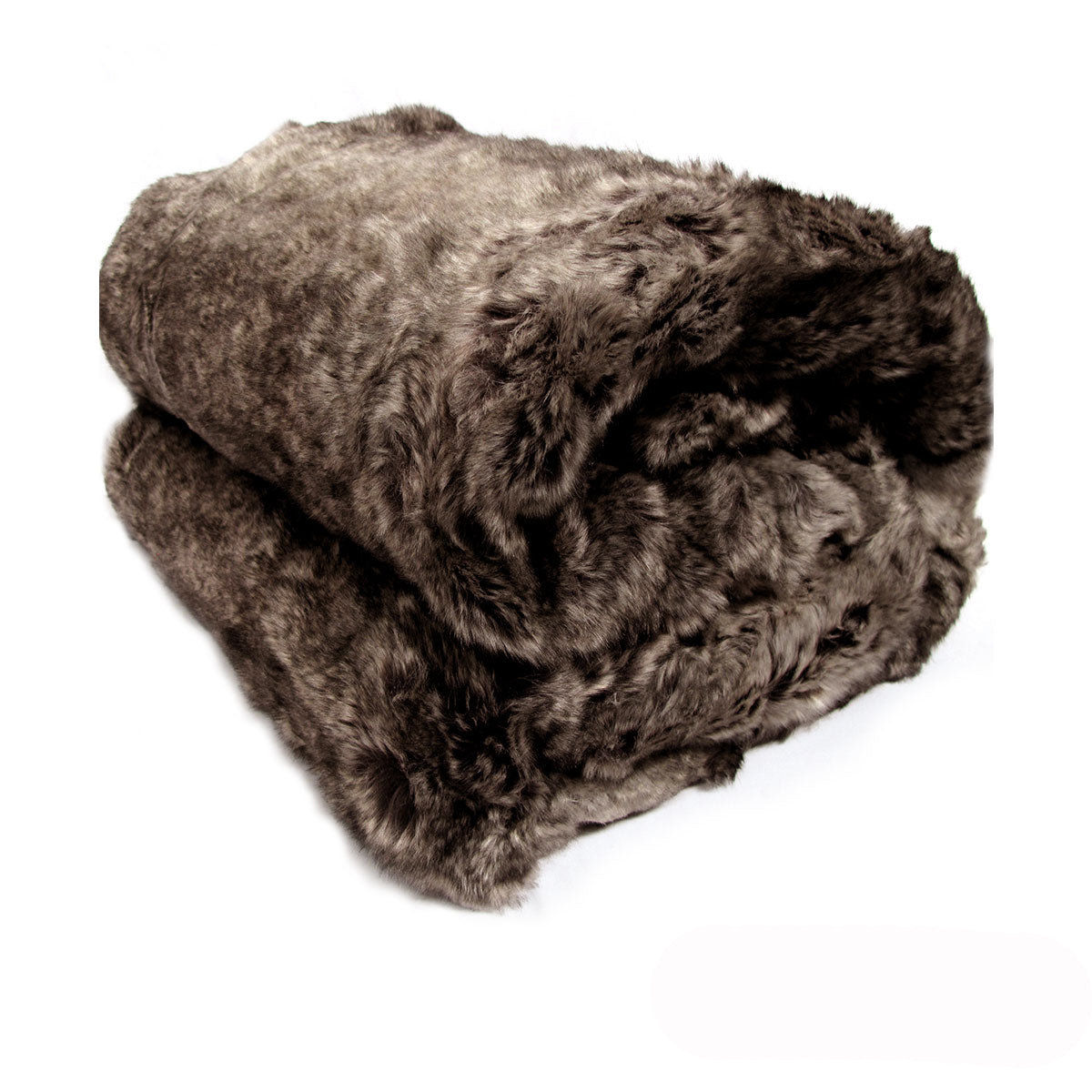 Shaye Luxury Range Faux Fur Throw Rug 127 x 152 cm Mexican Wolf V442-ATX-THROW-23SHAYEMEXWOLF-BROWN-RE