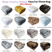 Shaye Luxury Range Faux Fur Throw Rug 127 x 152 cm Mexican Wolf V442-ATX-THROW-23SHAYEMEXWOLF-BROWN-RE